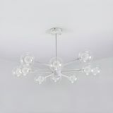 Modern Clear Glass Globe White Sputnik Chandelier Image - 3