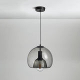 Modern Clear Glass Grey Dome Dining Room Pendant Lights Image - 11