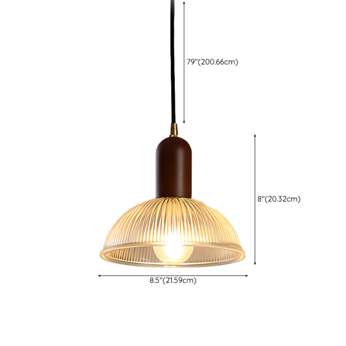 Modern Clear Glass LED Pendant Light Flexible Length 