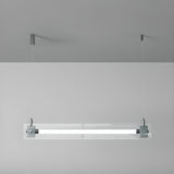 Modern Clear Glass Linear LED Island Pendant Light Image - 2