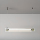 Modern Clear Glass Linear LED Island Pendant Light Image - 3