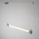 Modern Clear Glass Linear LED Island Pendant Light Image - 8