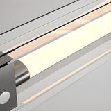 Modern Clear Glass Linear LED Island Pendant Light Image - 9