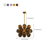 Modern Clear Glass Sphere Bubble Chandelier #size