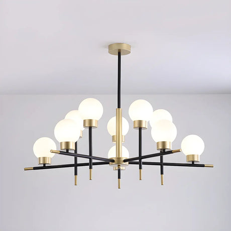 Modern Clear Globe Metal Living Room Chandelier Image - 1