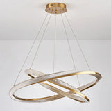 Modern Clear Gold Ring LED Chandelier for Living Room Image - 13