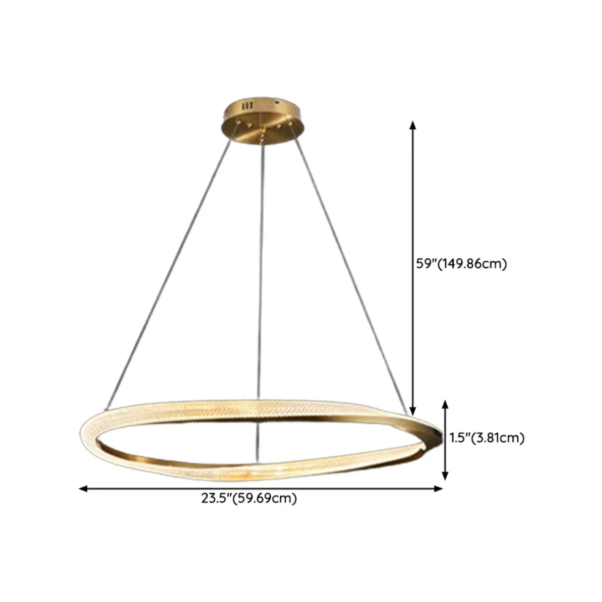 Modern Clear Gold Ring LED Chandelier for Living Room 