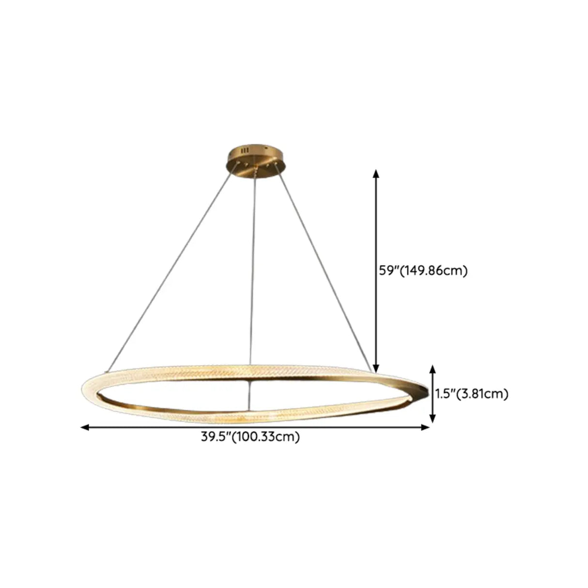 Modern Clear Gold Ring LED Chandelier for Living Room Image - 16