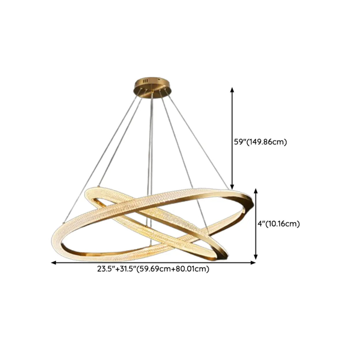 Modern Clear Gold Ring LED Chandelier for Living Room Image - 17