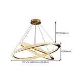 Modern Clear Gold Ring LED Chandelier for Living Room Image - 18