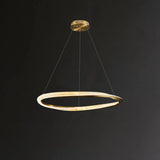 Modern Clear Gold Ring LED Chandelier for Living Room Image - 2