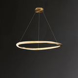 Modern Clear Gold Ring LED Chandelier for Living Room Image - 3