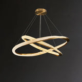 Modern Clear Gold Ring LED Chandelier for Living Room Image - 9