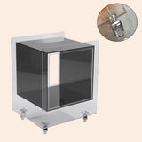 Modern Clear Square Acrylic Rolling End Table with Shelf Image - 15