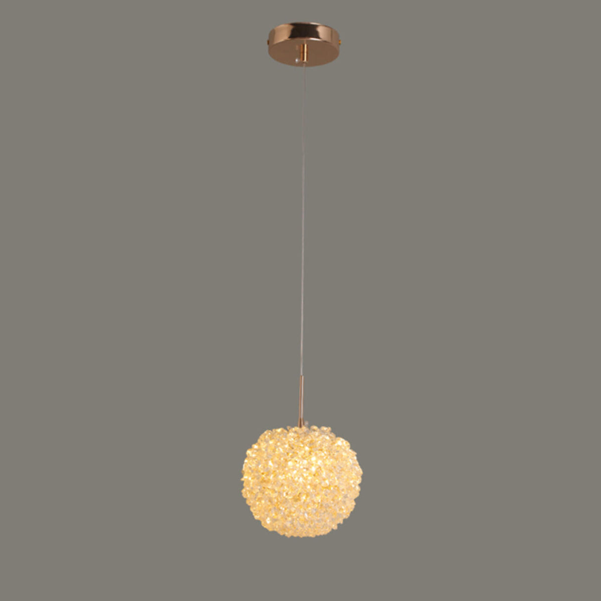 Modern Clear Textured Crystal Ball Bedroom Pendant Light Image - 2