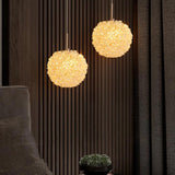 Modern Clear Textured Crystal Ball Bedroom Pendant Light Image - 6