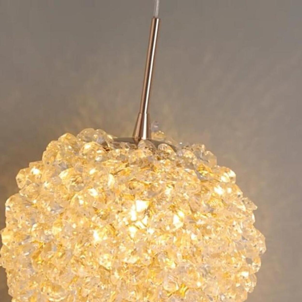 Modern Clear Textured Crystal Ball Bedroom Pendant Light Image - 8