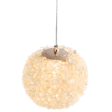 Modern Clear Textured Glass String Globe Pendant Light Image - 10