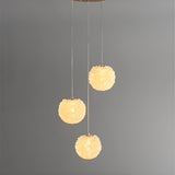 Modern Clear Textured Glass String Globe Pendant Light Image - 11