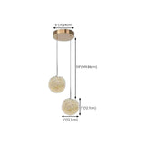 Modern Clear Textured Glass String Globe Pendant Light Image - 17