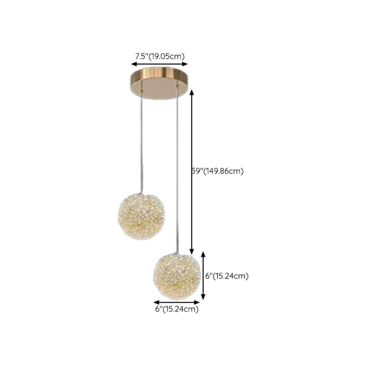 Modern Clear Textured Glass String Globe Pendant Light Image - 19