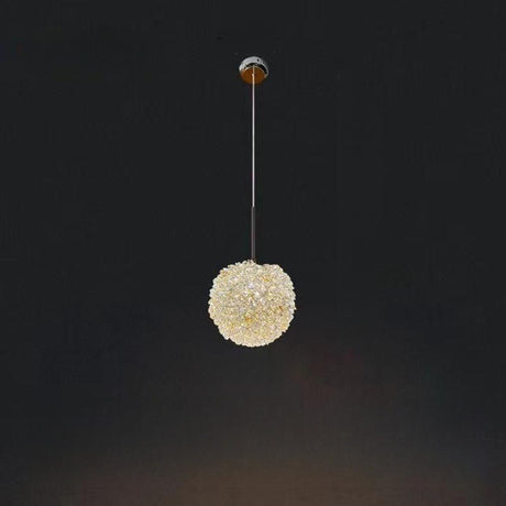 Modern Clear Textured Glass String Globe Pendant Light Image - 2