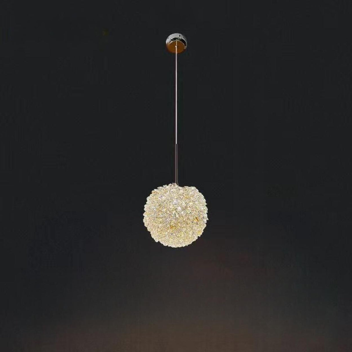 Modern Clear Textured Glass String Globe Pendant Light Image - 3