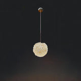 Modern Clear Textured Glass String Globe Pendant Light Image - 3