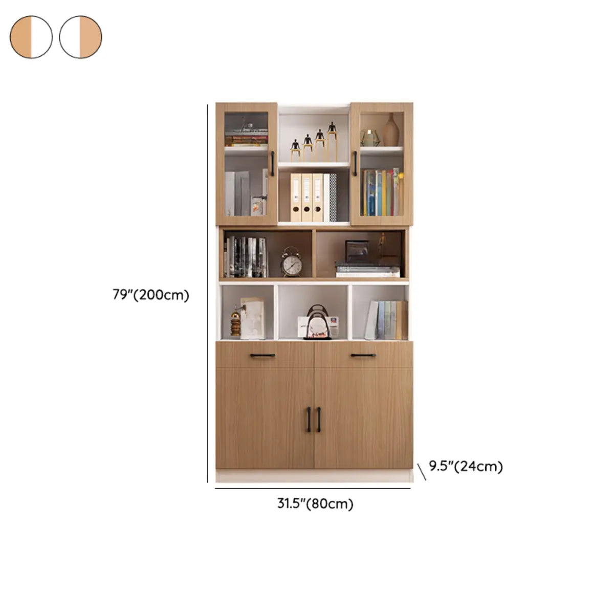 Modern Closed Engineered Wood Cabinet Storage Bookcase 