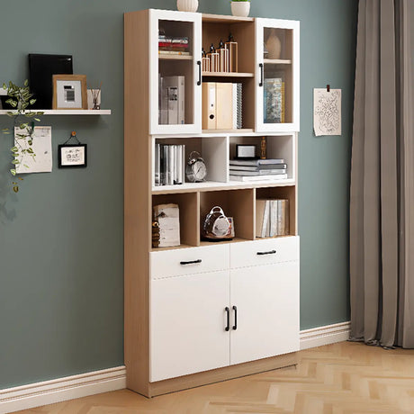 Modern Closed Engineered Wood Cabinet Storage Bookcase Image - 2