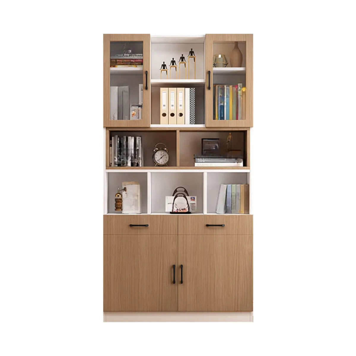 Modern Closed Engineered Wood Cabinet Storage Bookcase Image - 7