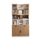 Modern Closed Engineered Wood Cabinet Storage Bookcase Image - 7