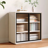 Modern Closed Vertical Rectangle Black Wooden Bookcase Image - 17