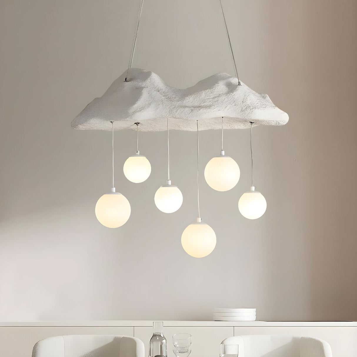 Modern Cloud and Hanging Globe Island Pendant Light Image - 1