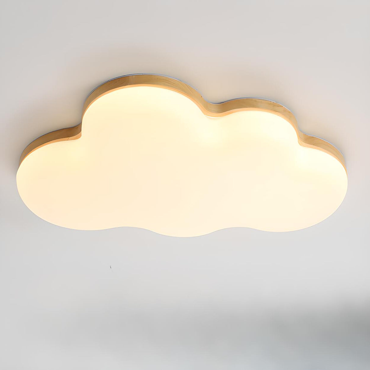 Modern Cloud-Shaped Wood Resin Flush Mount Ceiling Lamp Image - 1