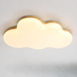 Modern Cloud-Shaped Wood Resin Flush Mount Ceiling Lamp Image - 1