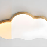 Modern Cloud-Shaped Wood Resin Flush Mount Ceiling Lamp Image - 11