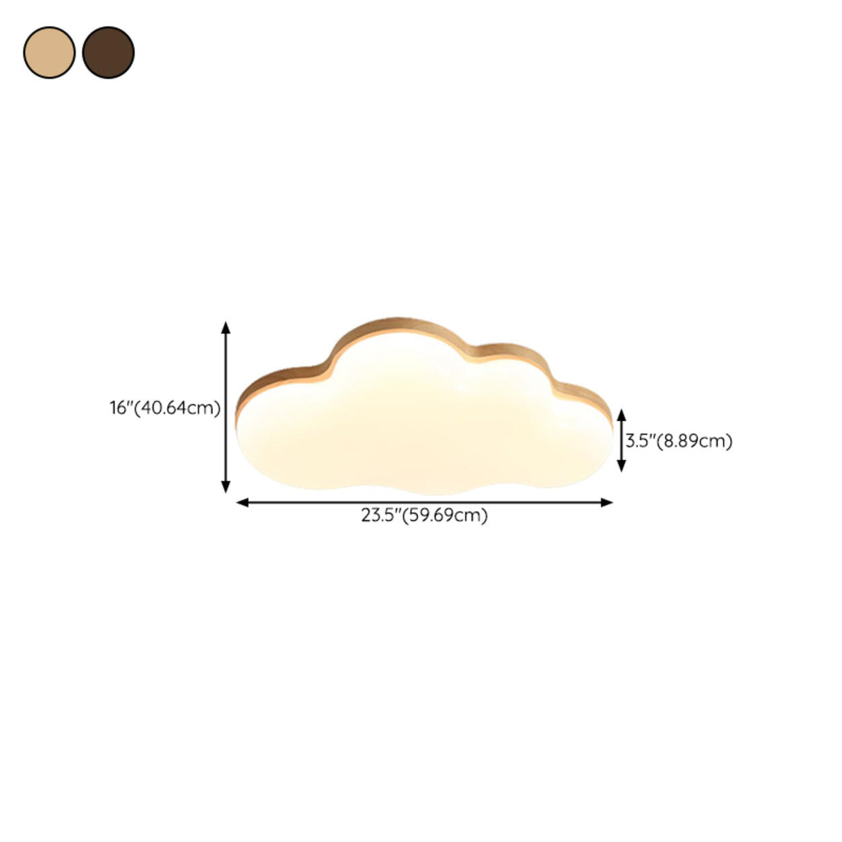 Modern Cloud-Shaped Wood Resin Flush Mount Ceiling Lamp Image - 13