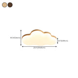 Modern Cloud-Shaped Wood Resin Flush Mount Ceiling Lamp Image - 13