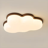 Modern Cloud-Shaped Wood Resin Flush Mount Ceiling Lamp Image - 5