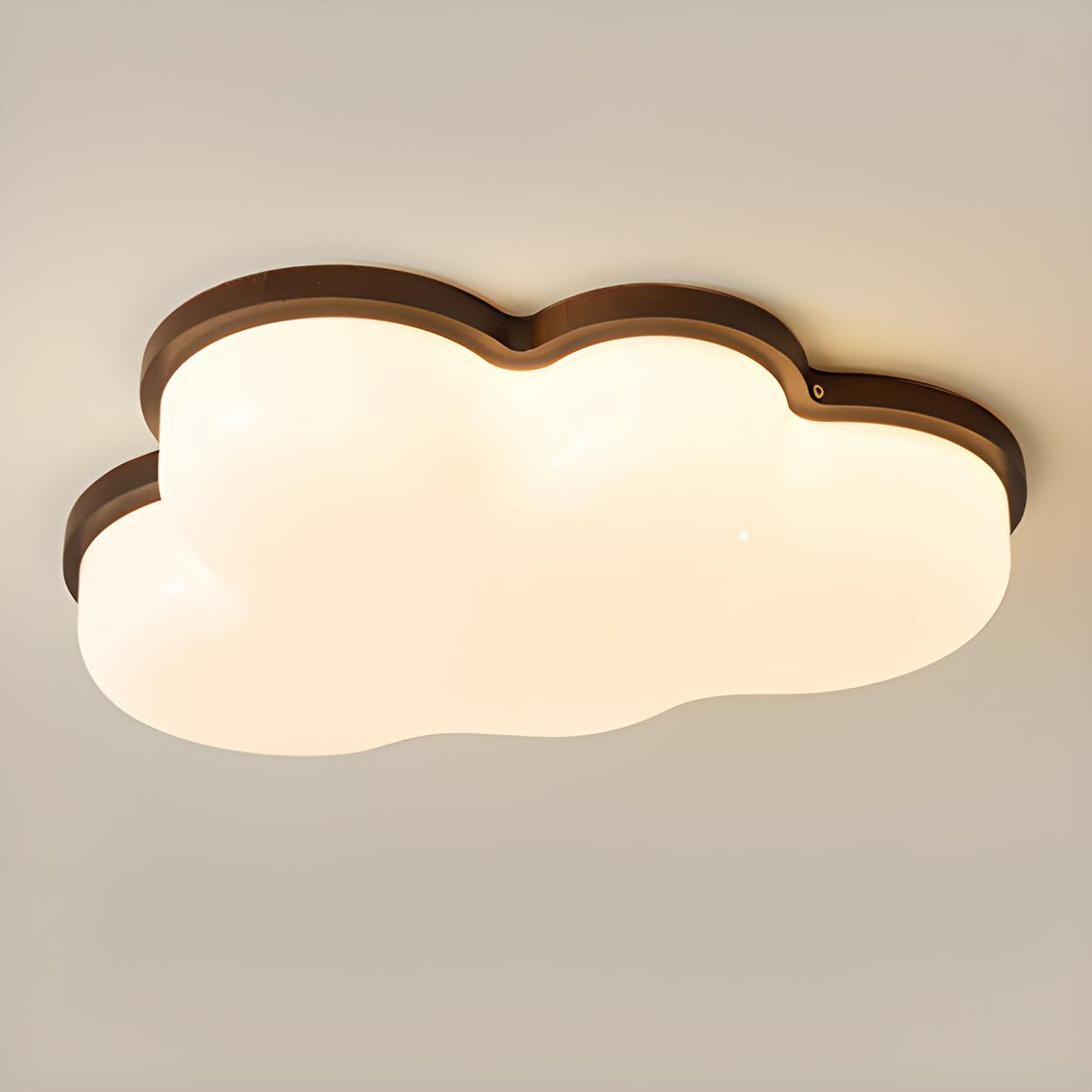 Modern Cloud-Shaped Wood Resin Flush Mount Ceiling Lamp Image - 7