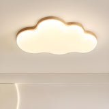 Modern Cloud-Shaped Wood Resin Flush Mount Ceiling Lamp Image - 8