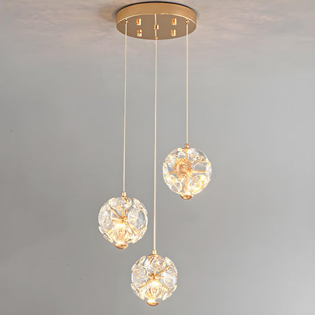 Modern Cluster Crystal Ball Dining Room Pendant Light Image - 2