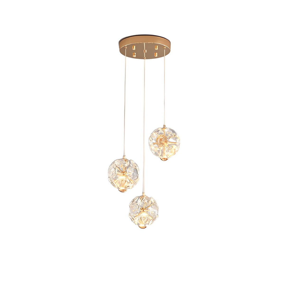 Modern Cluster Crystal Ball Dining Room Pendant Light Image - 6