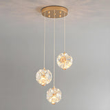 Modern Cluster Crystal Ball Dining Room Pendant Light Image - 8