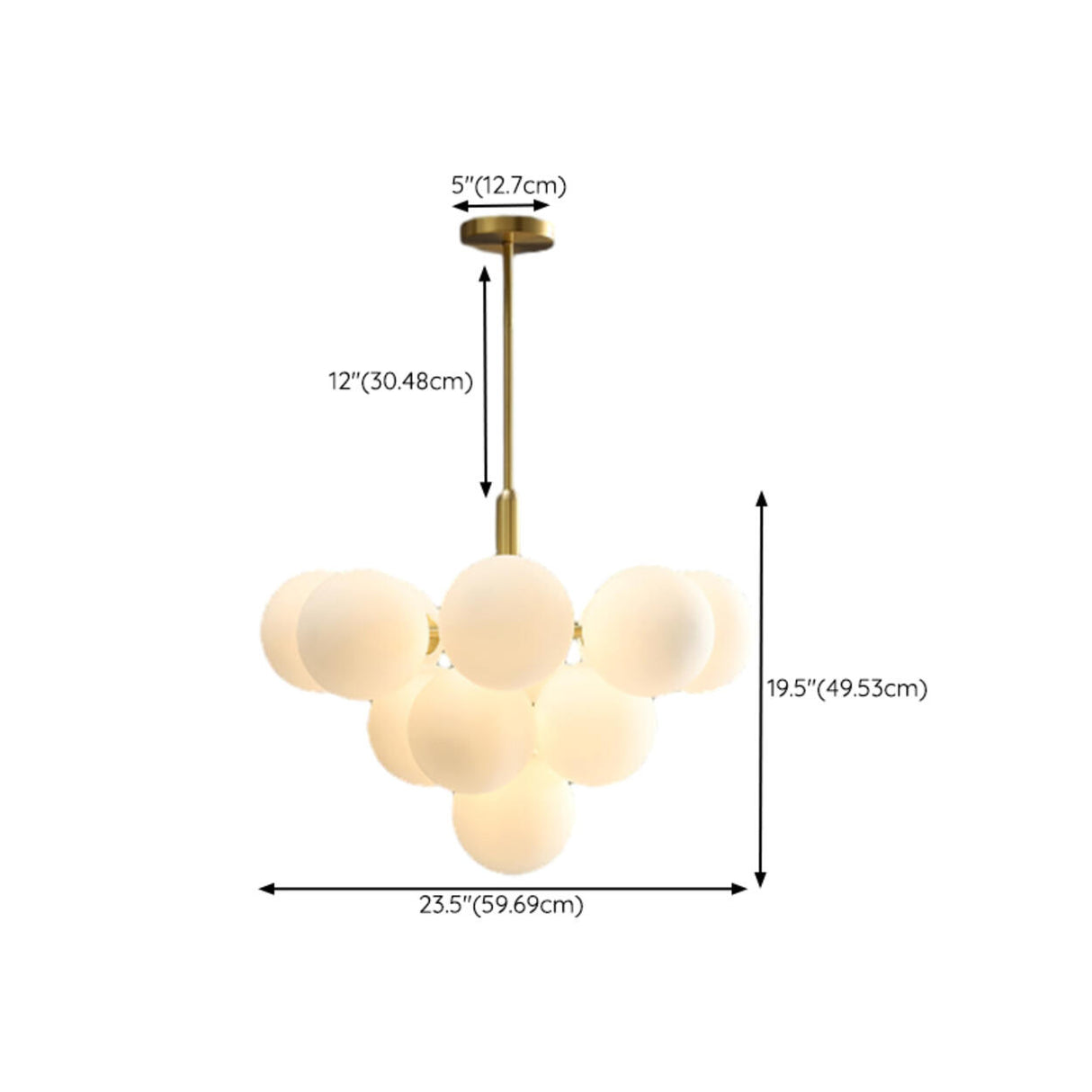 Modern Cluster Globe Chandelier Adjustable Height Image - 19