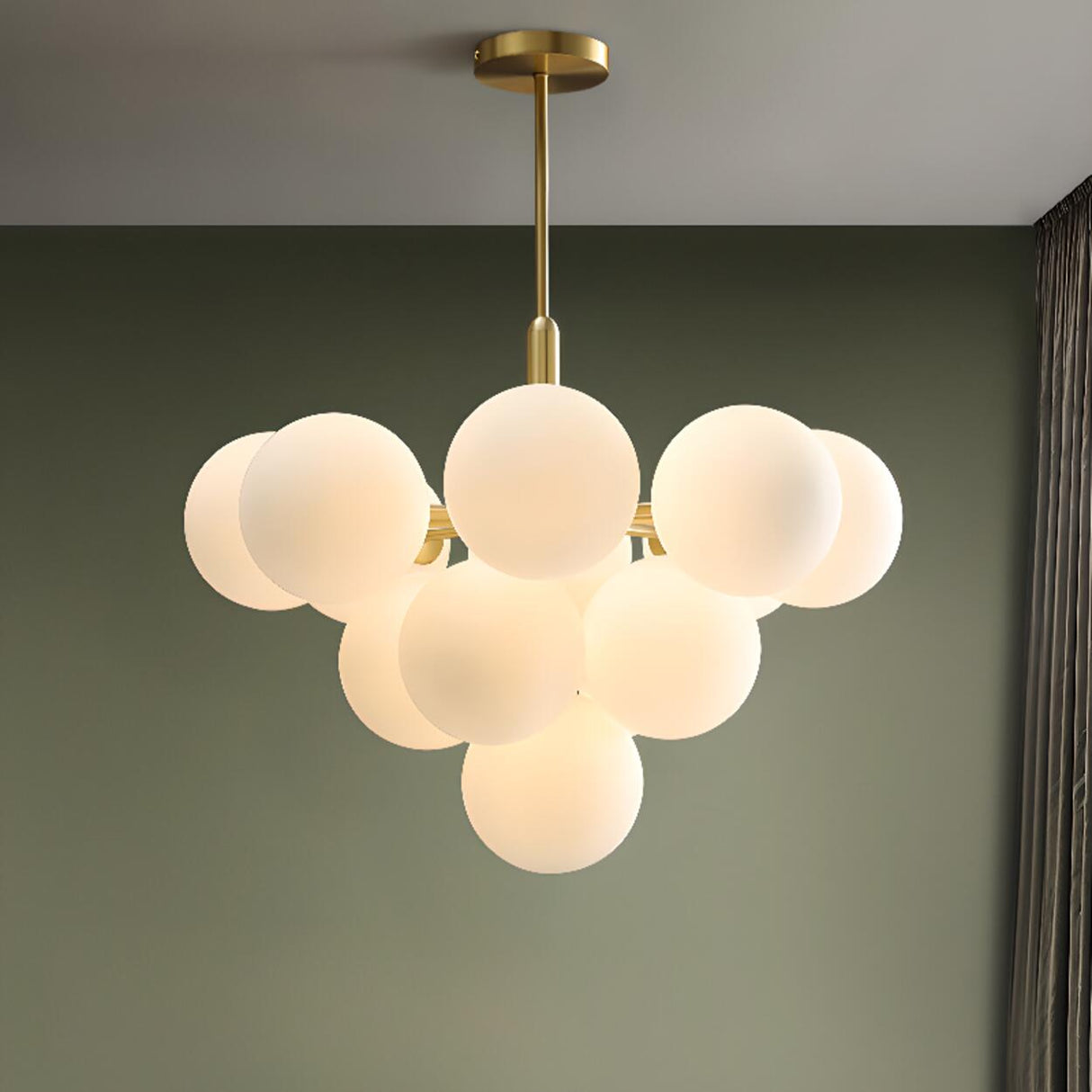 Modern Cluster Globe Chandelier Adjustable Height Image - 2