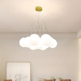 Modern Cluster White Globe Glass Chandelier Image - 10