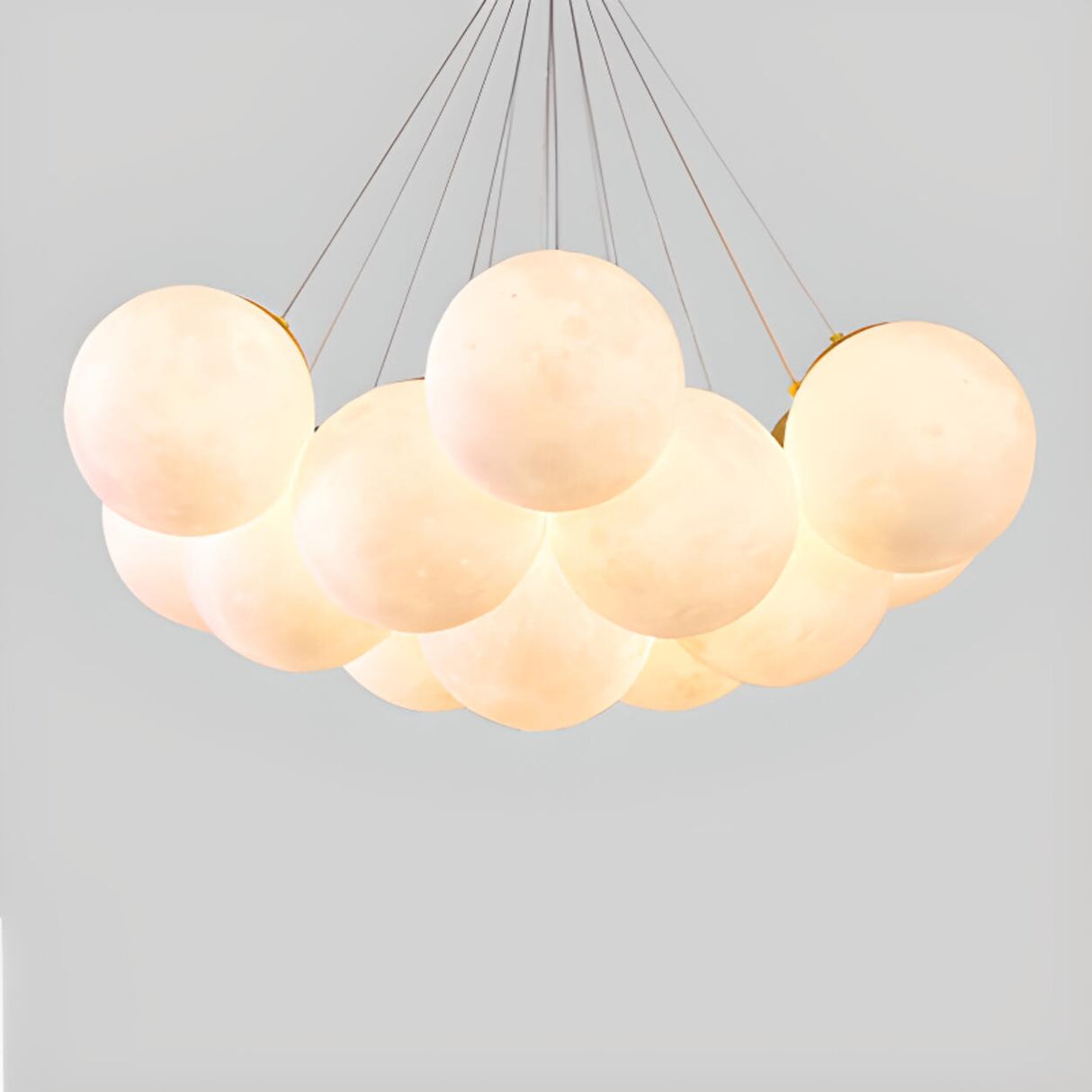 Modern Cluster White Globe Glass Chandelier Image - 11