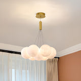 Modern Cluster White Globe Glass Chandelier Image - 13